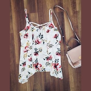 Torrid floral print cross back tank